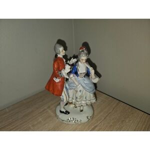Vintage Occupied Japan Hand Painted Porcelain Colonial Courting Couple Figurine
